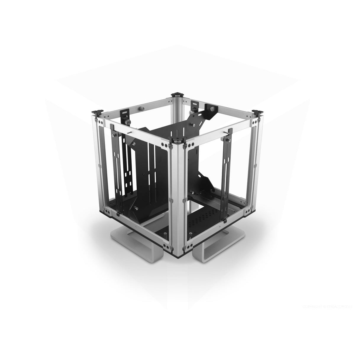 Streacom DB4 Fanless Mini-ITX PC Case - Ultra Silent Computer Chassis in Black/Silver for Home Theater & Office Workstations