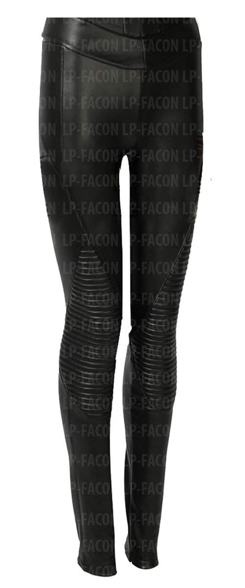 Women's Superhero Stealth Battle Angel Cosplay Costume - Black Leather Vest & Pants Set for Halloween, Comic Con & Cosplay Events