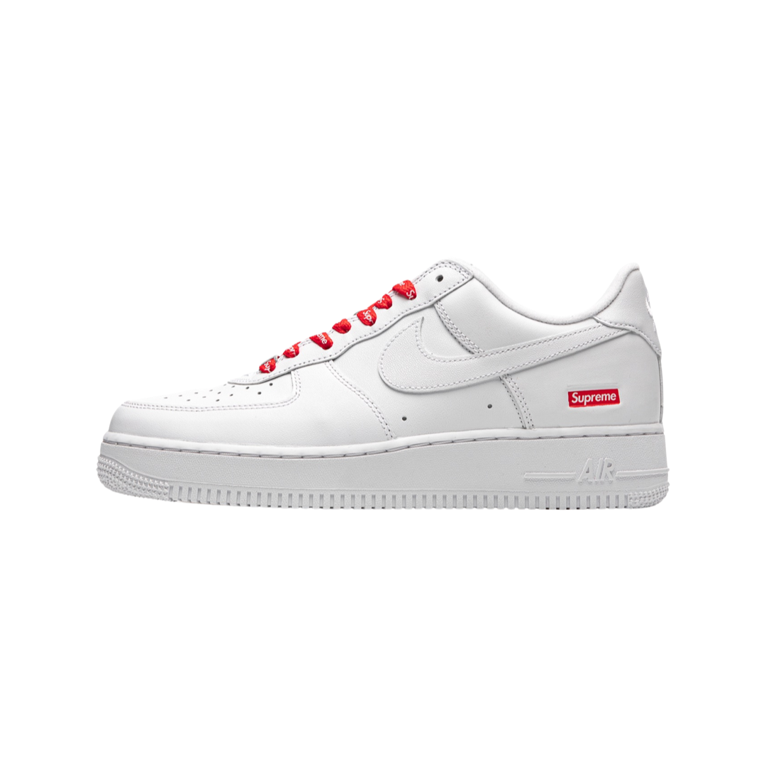 Nike x Supreme Air Force 1 Low White Sneakers - Limited Edition Men's Basketball Shoes for Streetwear & Urban Fashion