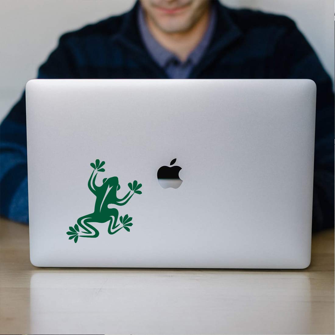 Premium Waterproof Vinyl Frog Decal Stickers (Set of 2) - Cute Green Animal Design for Laptop, Phone, Helmet, Car Window & Home Decor - Perfect for DIY Projects, Kids Room Decor, and Gift Giving