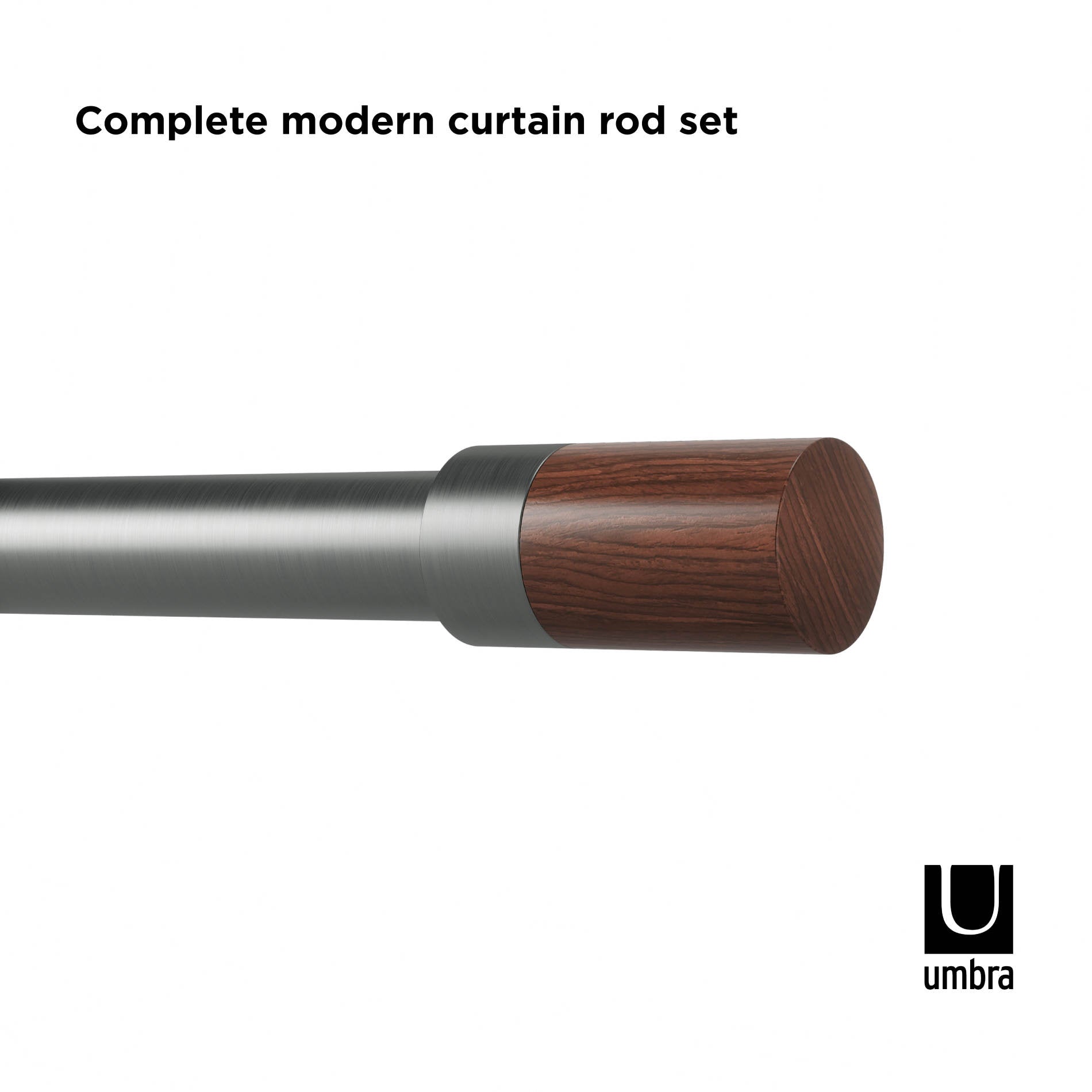 Blok Curtain Rod - Adjustable Modern Window Curtain Rod for Home Decor | Perfect for Living Room, Bedroom & Dorm Room