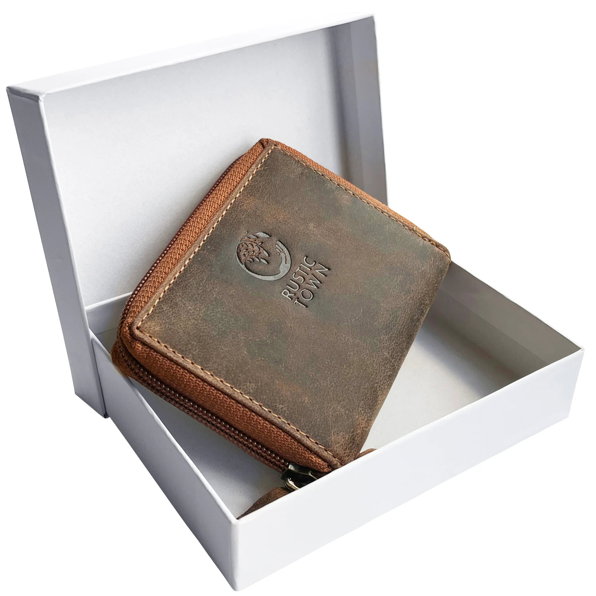 Genuine Leather Key Holder Case - Zippered Key Organizer Wallet with Belt Hook - Perfect for Key Storage & Organization at Home, Office or Travel