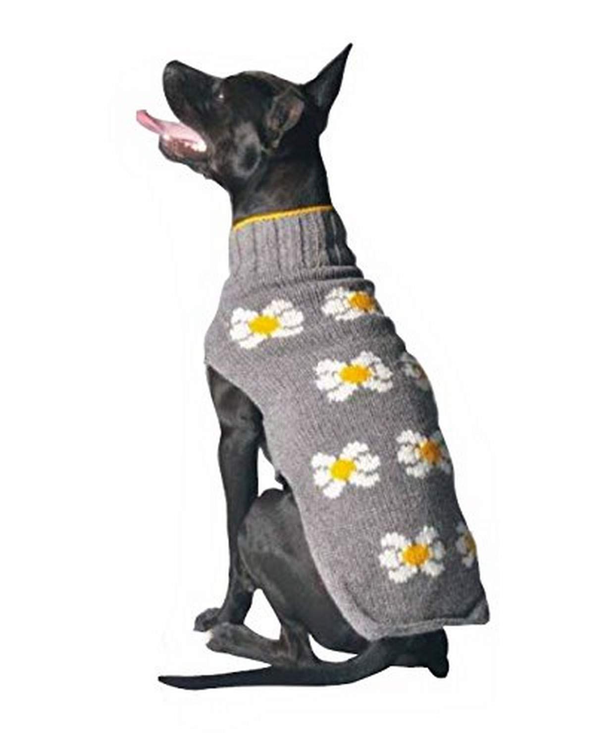 Chilly Dog Daisy Dog Sweater for Small Dogs - Cozy Winter Knit Pullover for Cold Weather Walks & Indoor Comfort