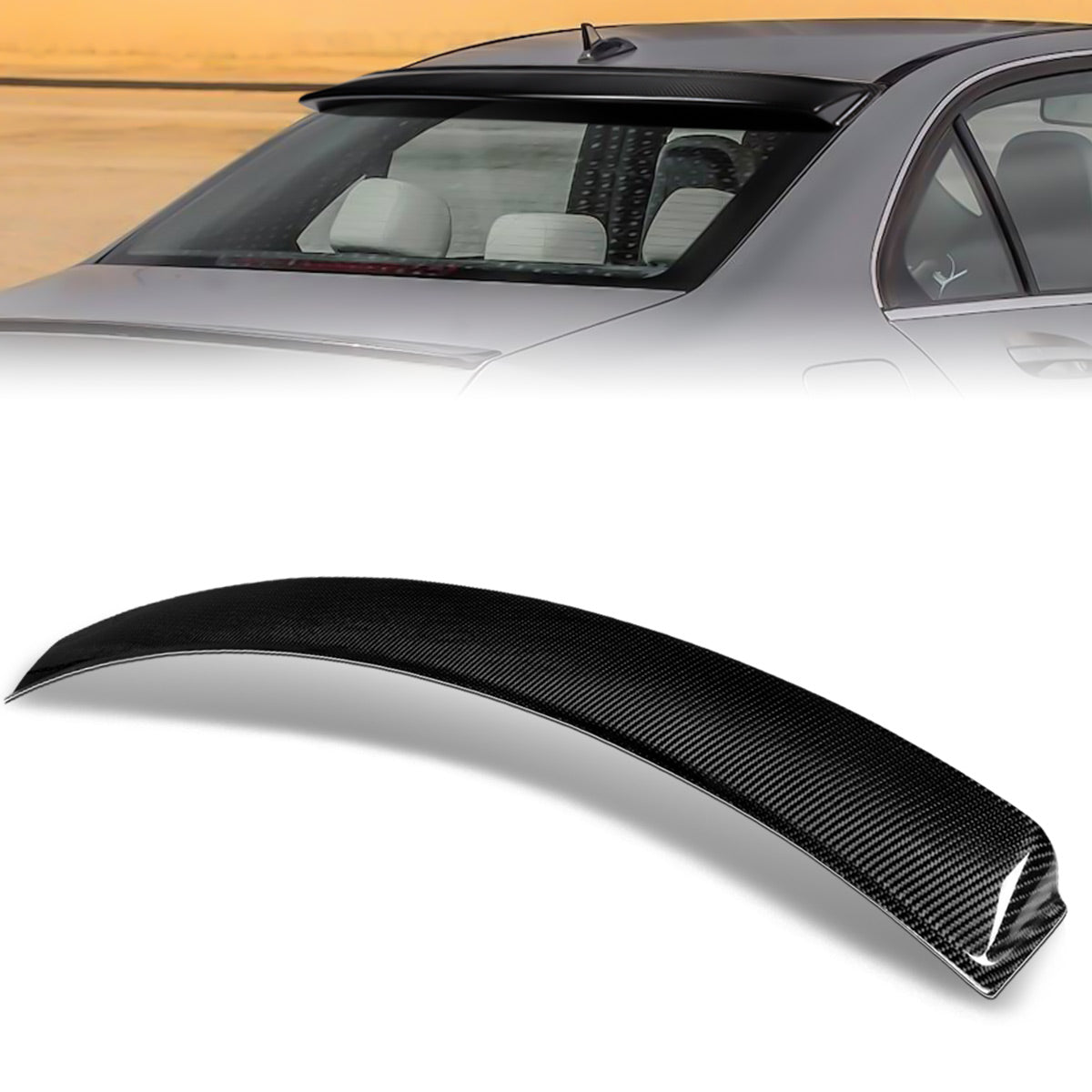 08-14 Mercedes Benz C63 AMG C300 C350 Sedan Carbon Fiber Rear Trunk Spoiler - High Performance Style Upgrade for Street Racing & Car Shows