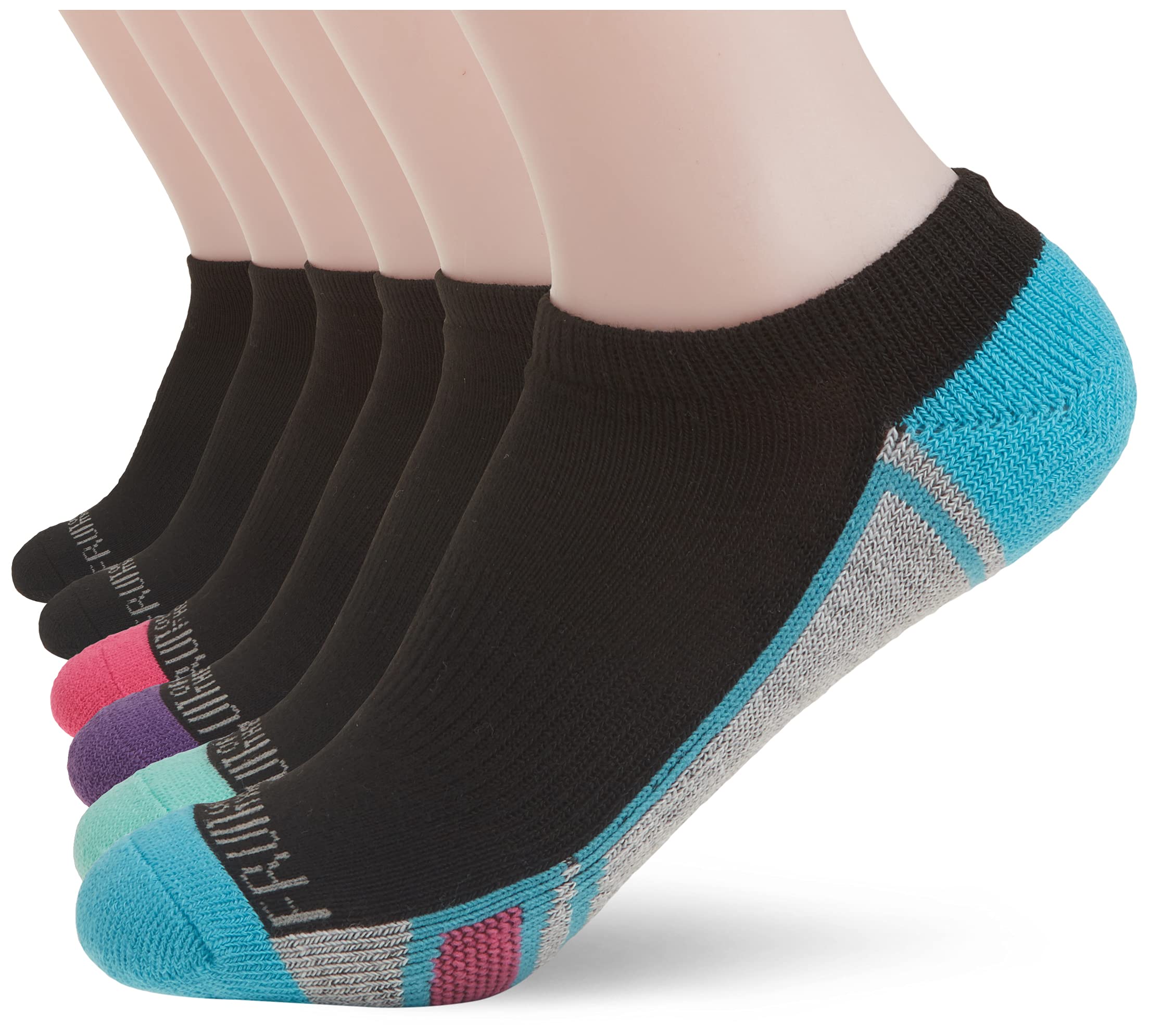 Fruit of the Loom Girls' No Show Socks 6-Pack - Breathable Everyday Active Socks for School, Sports & Casual Wear