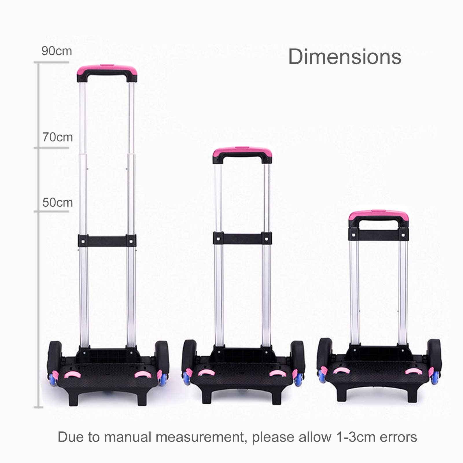 Foldable 6-Wheel Aluminum Alloy Backpack Trolley - Lightweight Rolling Luggage Cart for Kids School, Travel & Shopping | Portable Hand Cart with Wheels for Students, Commuters & Outdoor Activities
