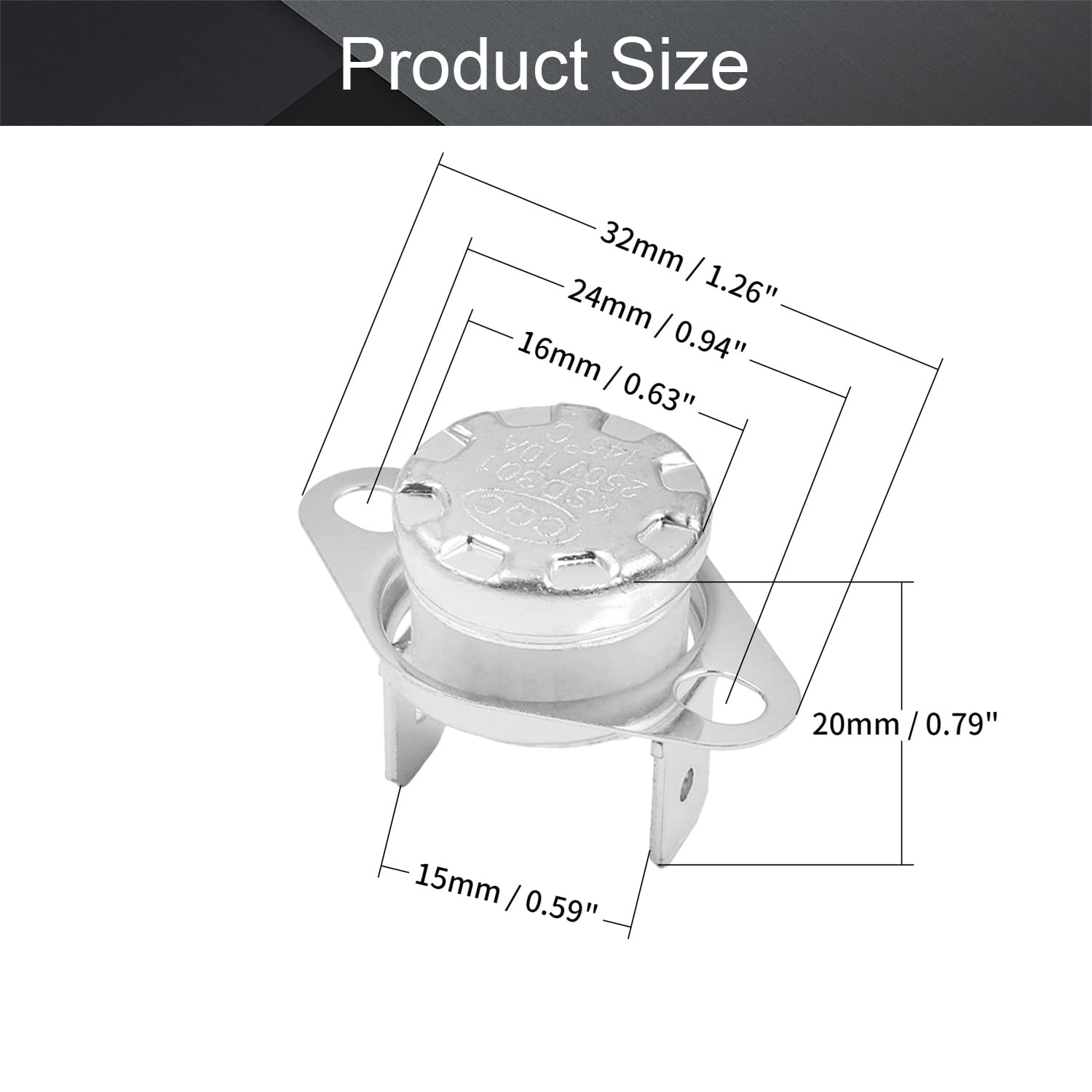 Fielect 5Pcs KSD301 Thermostat Bimetal Thermostat 145°C Normally Closed Adjustable Snap Disc Temperature Switch for Microwave, Oven, Coffee Maker - Perfect for Home Appliance Temperature Control & Safety Protection