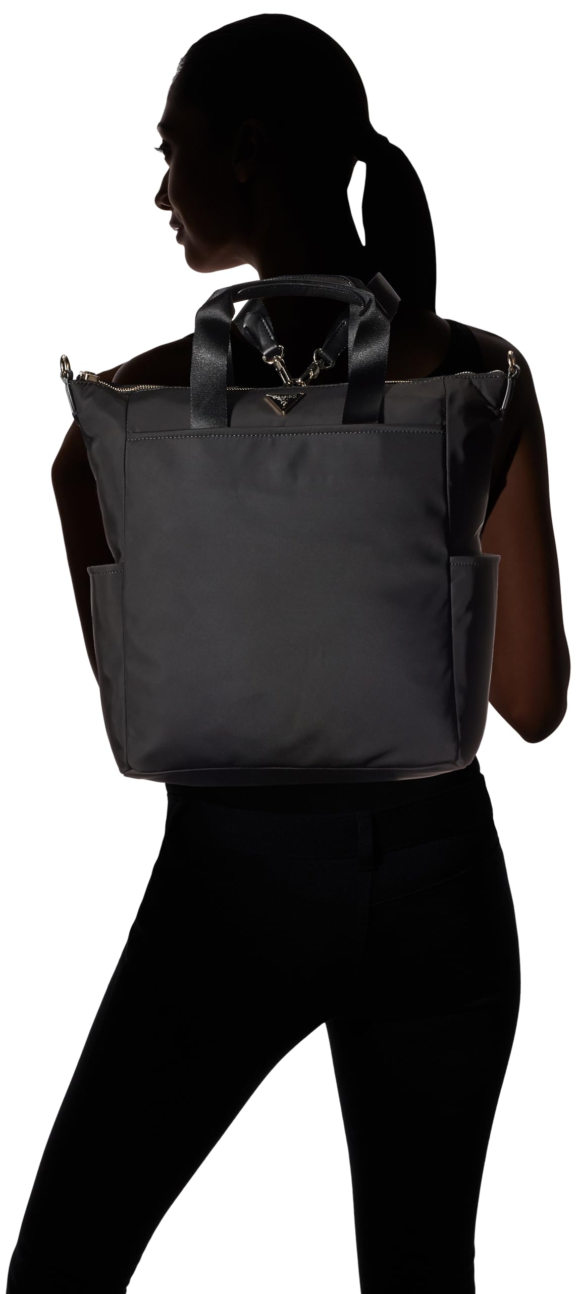 GUESS Eco Gemma Convertible Tote Pack - Black Leather Shoulder Bag for Women | Work, Travel & Everyday Use