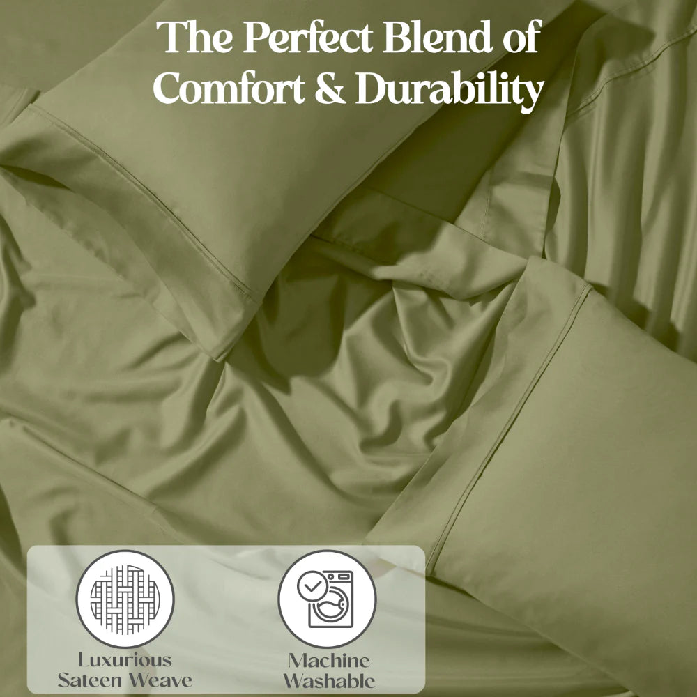 Premium 1200 Thread Count Cotton Blend 2-Piece Solid Pillowcase Set - Ultra Soft & Breathable for Bedroom Luxury (White, Queen Size) | Perfect for Home, Hotel, or Gift Giving