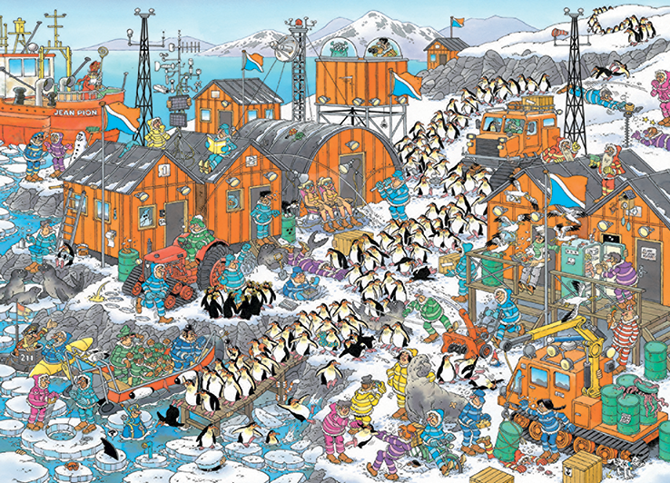 Jan Van Haasteren 1000-Piece Jigsaw Puzzle - South Pole Arctic Expedition Adventure | Challenging Puzzle for Adults & Teens | Perfect for Family Game Nights & Winter-Themed Decor