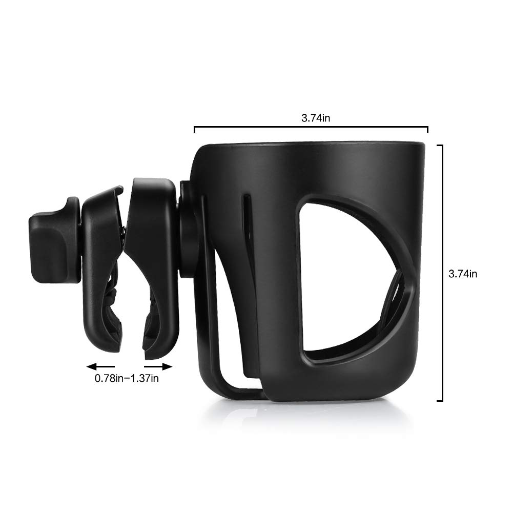 Accmor Universal 360° Rotatable Cup Holder - Wheelchair & Walker Accessory, Rollator & Mobility Scooter Drink Bottle Holder - Perfect for Outdoor Activities, Shopping & Daily Mobility Needs