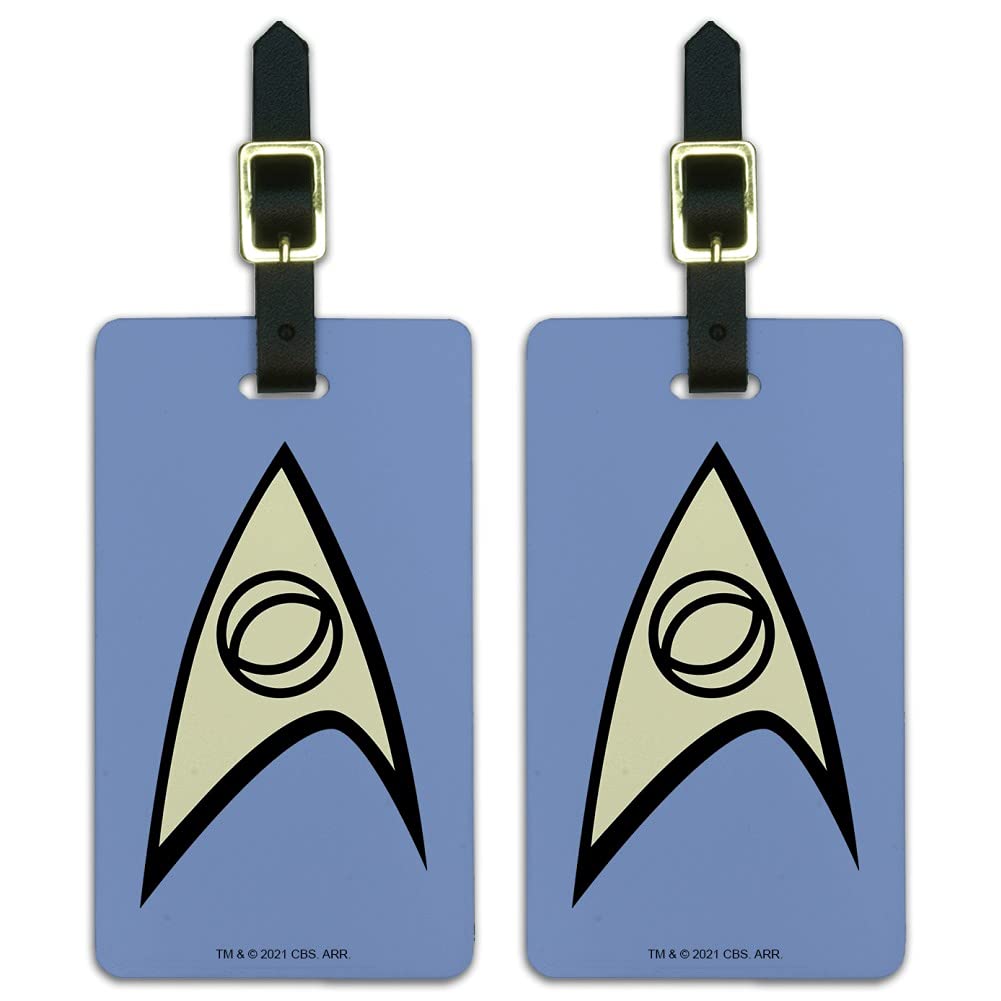 Star Trek Science Shield Luggage ID Tags - Set of 2 Durable Suitcase Tags for Carry-On Bags, Travel Accessories for Star Trek Fans - Perfect for Airports, Cruises and Business Trips