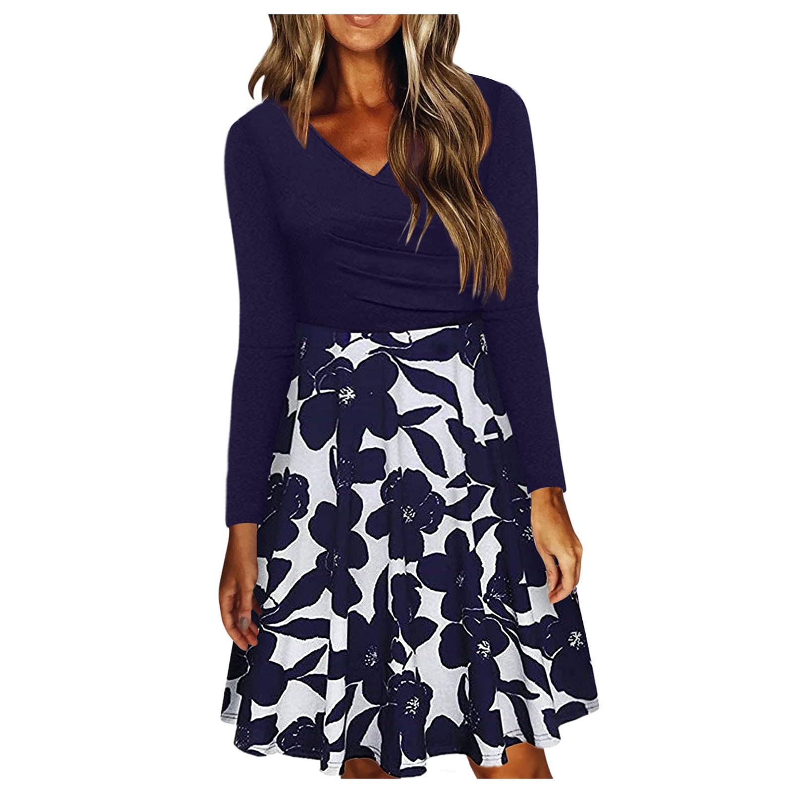 FRETRG Women's Long Sleeve Party Beach Dress - Slim & Loose Fit Summer Maxi Dress for Evening Events, Vacation, Date Night