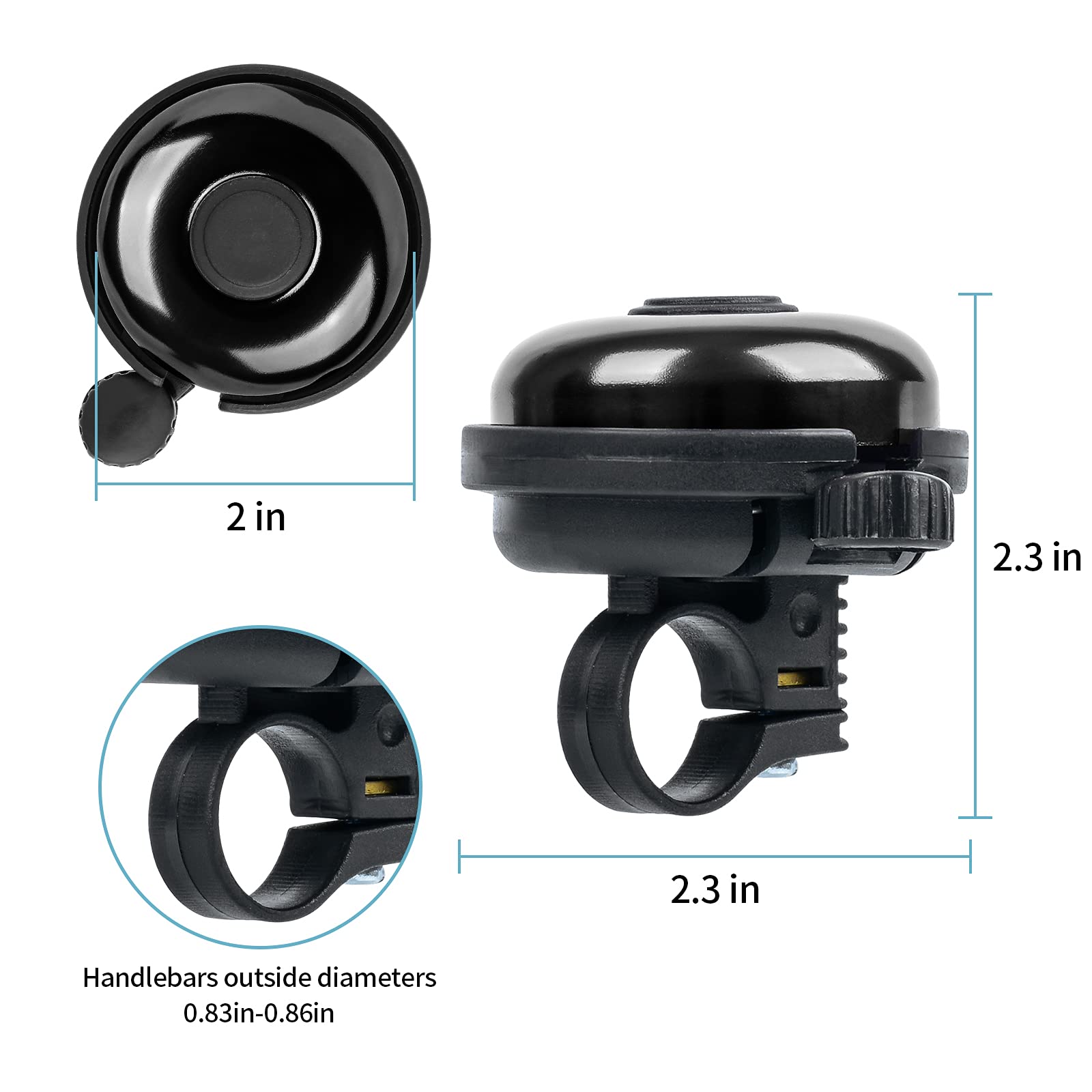 Classic Aluminum Bicycle Bell - Loud & Clear Bike Bell for Adults & Kids - Perfect for City Commuting & Mountain Biking Safety