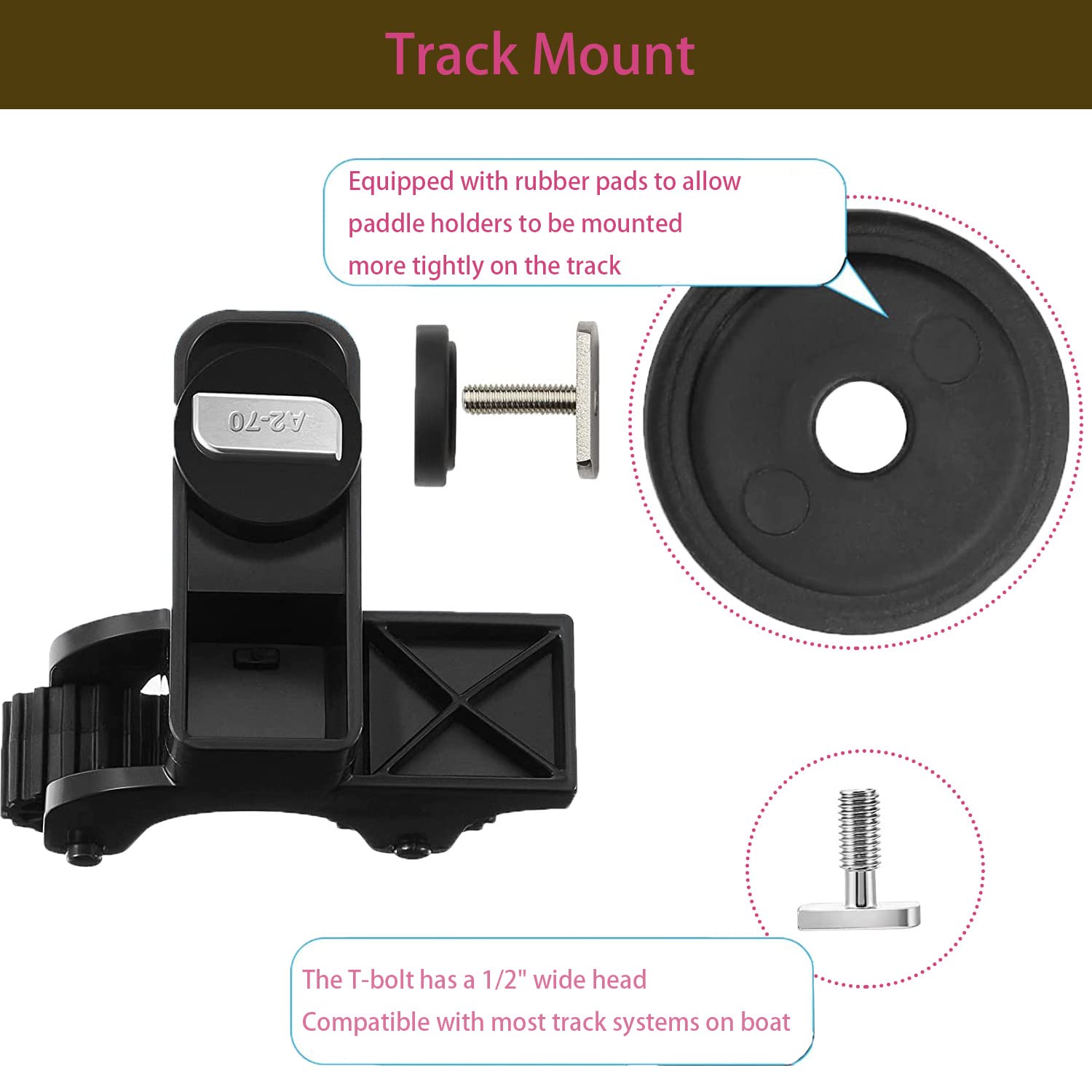 2PCS Kayak Paddle Holder - Track Mount Accessories for Fishing Kayaks | Secure Oar Storage | Perfect for Kayak Fishing & Water Sports Gear Organization
