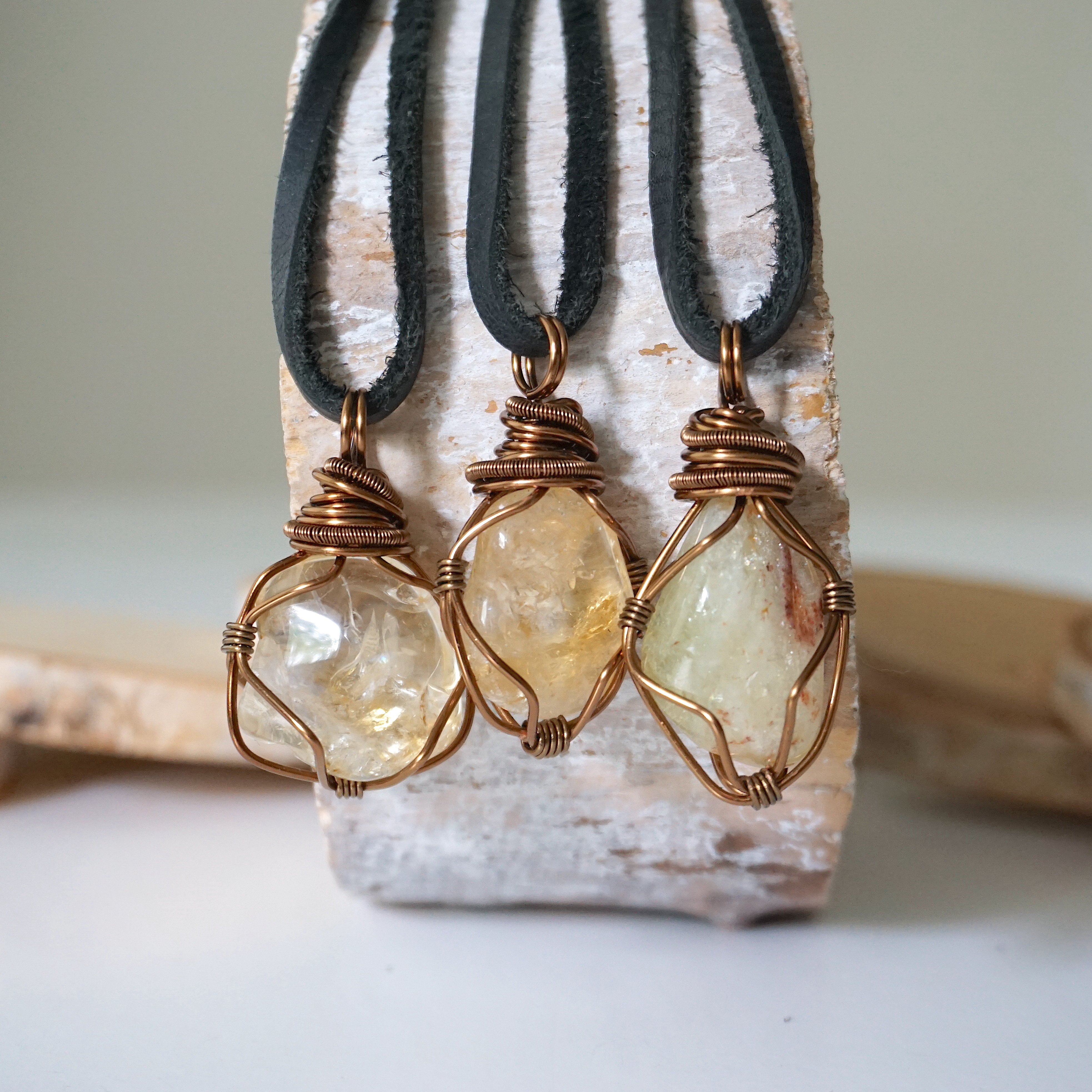 Men's Citrine Pendant Necklace in Antique Bronze - Elegant Gemstone Jewelry for Gifts, Weddings & Special Occasions