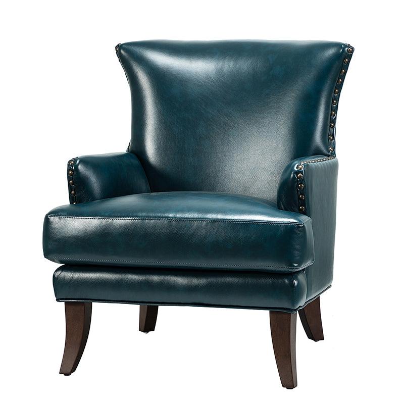 Brooklyn Vegan Leather Armchair - Modern Faux Leather Lounge Chair for Living Room, Office & Dorm - Comfortable Mid-Century Style Accent Chair