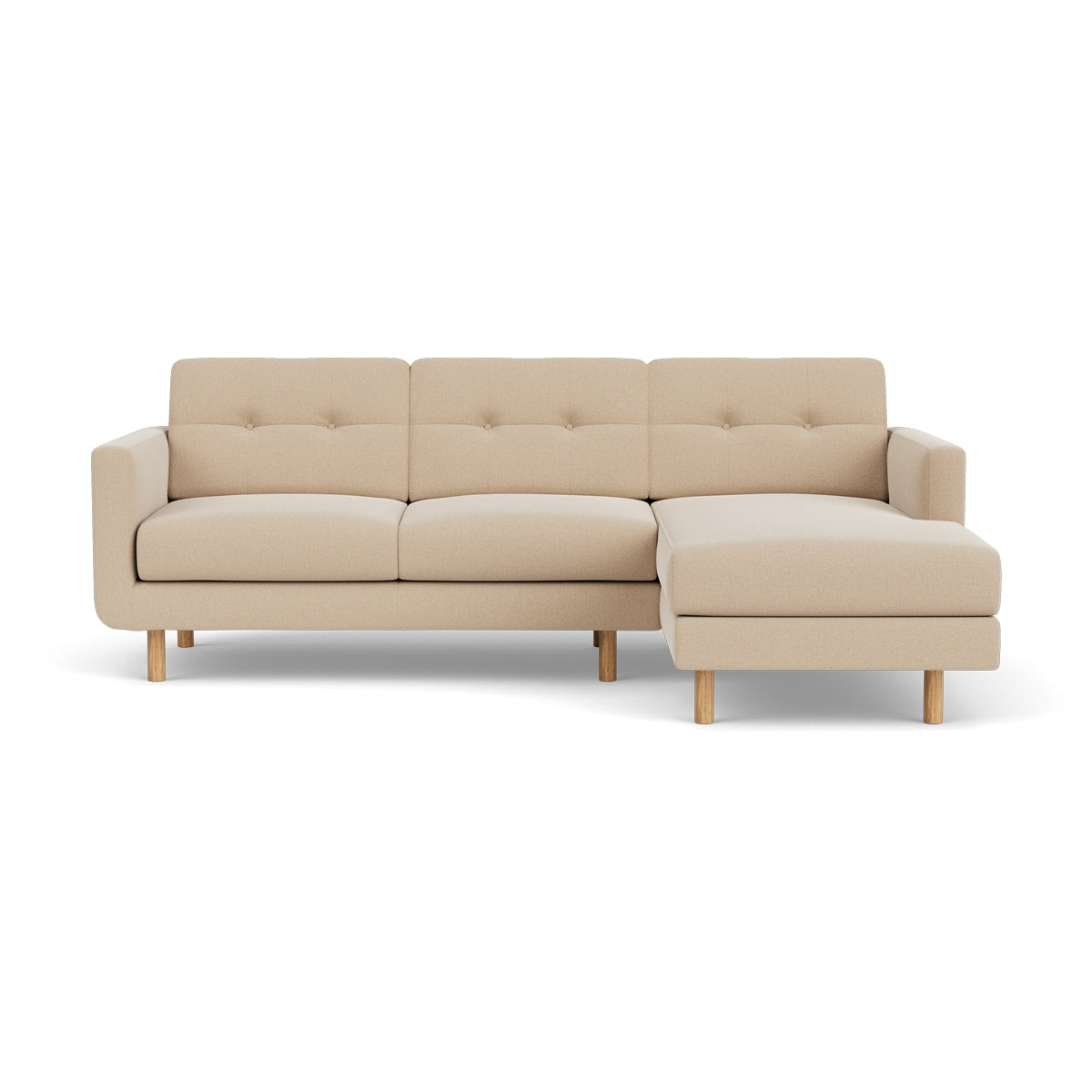Conrad Fabric Right Chaise Sofa - Modern Sectional Couch for Living Room, Lounge & Home Theater - Comfortable Upholstered Furniture with Chaise Lounge