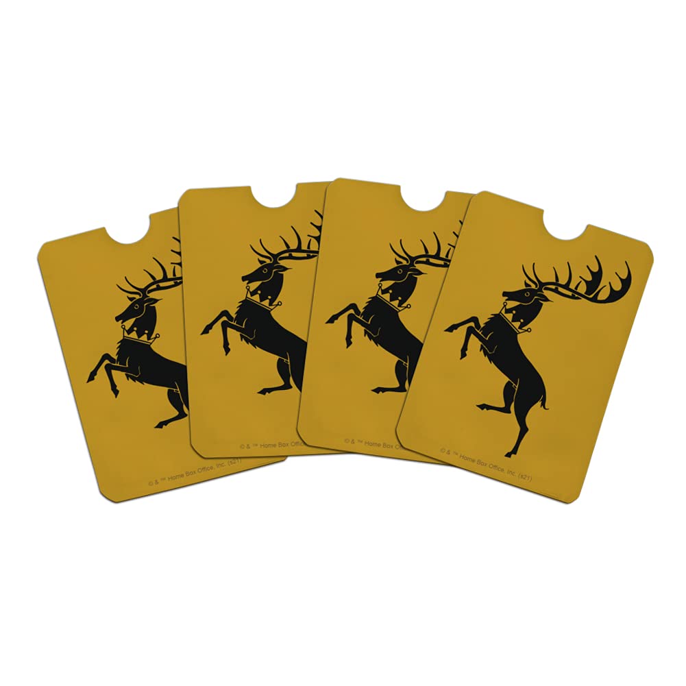 Game of Thrones Baratheon Sigil RFID Blocking Credit Card Holder - 4 Pack Wallet Protector Sleeves for Men & Women - Perfect for Travel, Shopping & ID Protection