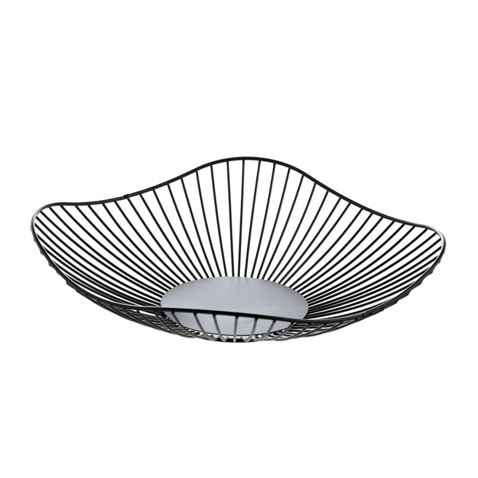 HEMOTON Creative Irregular Wire Fruit Basket - Black Small Size for Kitchen Counter, Dining Table, Office Desk - Perfect for Snacks, Candy, Fruits Storage & Organization