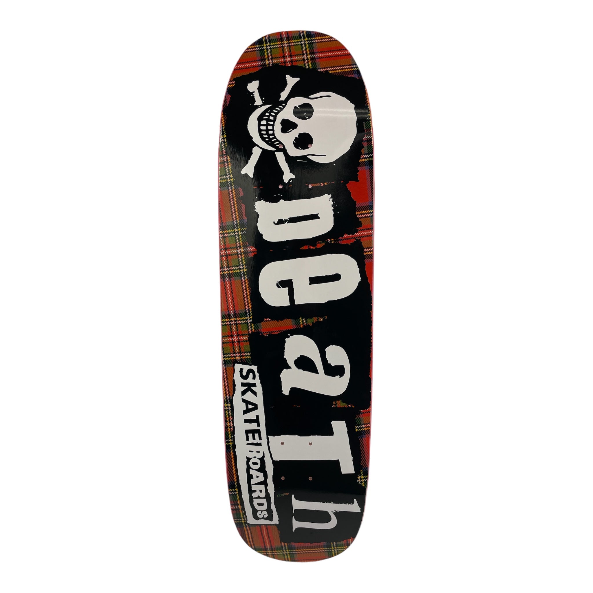 Death Tartan Punk Death Skateboards POOL Shape 8.9 - Premium Skateboard for Street & Pool Skating | Perfect for Skaters & Punk Enthusiasts