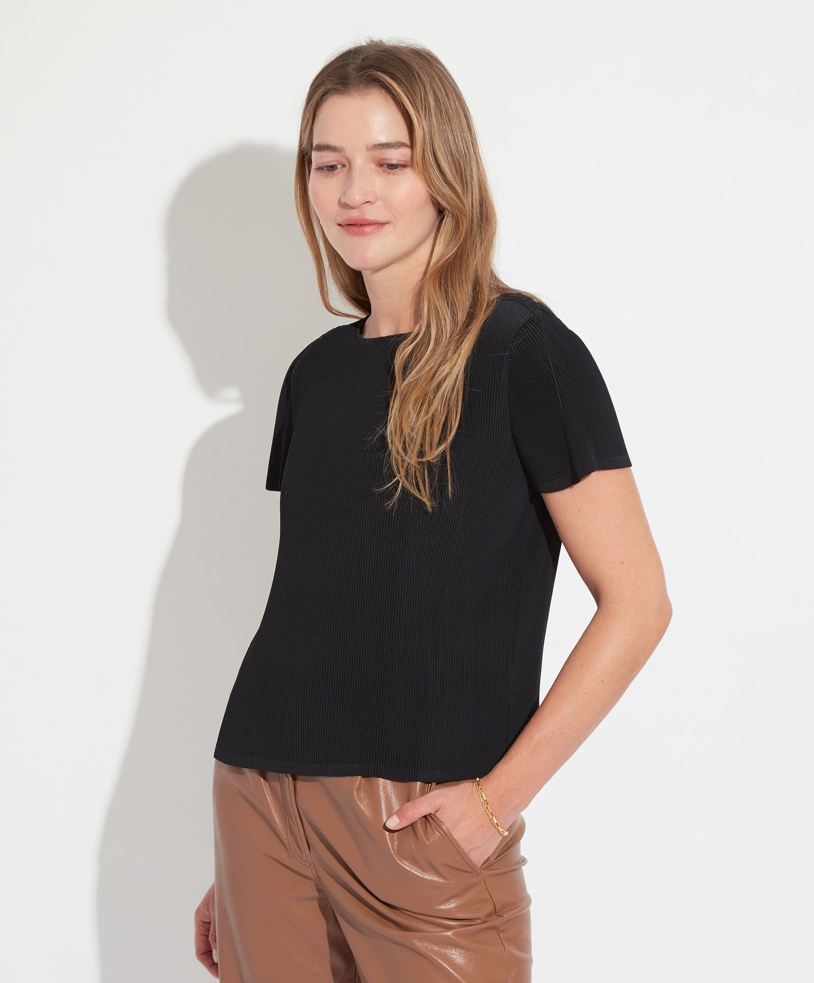Black Plisse Top for Women - Stylish & Comfortable Blouse for Casual Wear, Office & Night Out