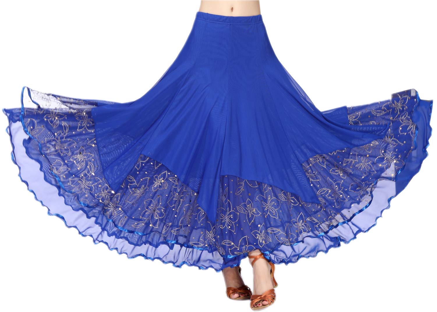 CISMARK Elegant Ballroom Dance Skirt - Latin & Swing Party Long Skirt for Women, Perfect for Dance Competitions & Social Events