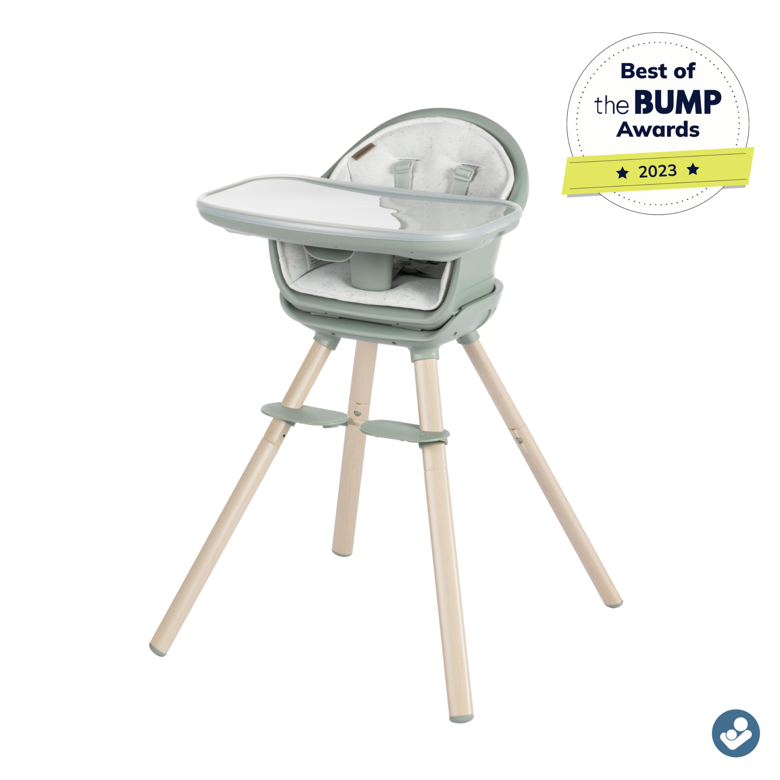 Maxi-Cosi Moa 8-in-1 Convertible High Chair for Babies & Toddlers - Lightweight, Compact & Machine Washable - Classic Green - Perfect for Dining, Travel & Small Spaces