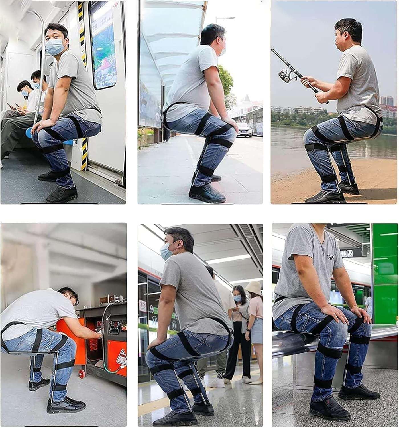 Portable Wearable Chair - Invisible Folding Seat for Outdoor, Travel & Standing Work - Lightweight & Hands-Free Support for Hiking, Camping & Long Work Shifts