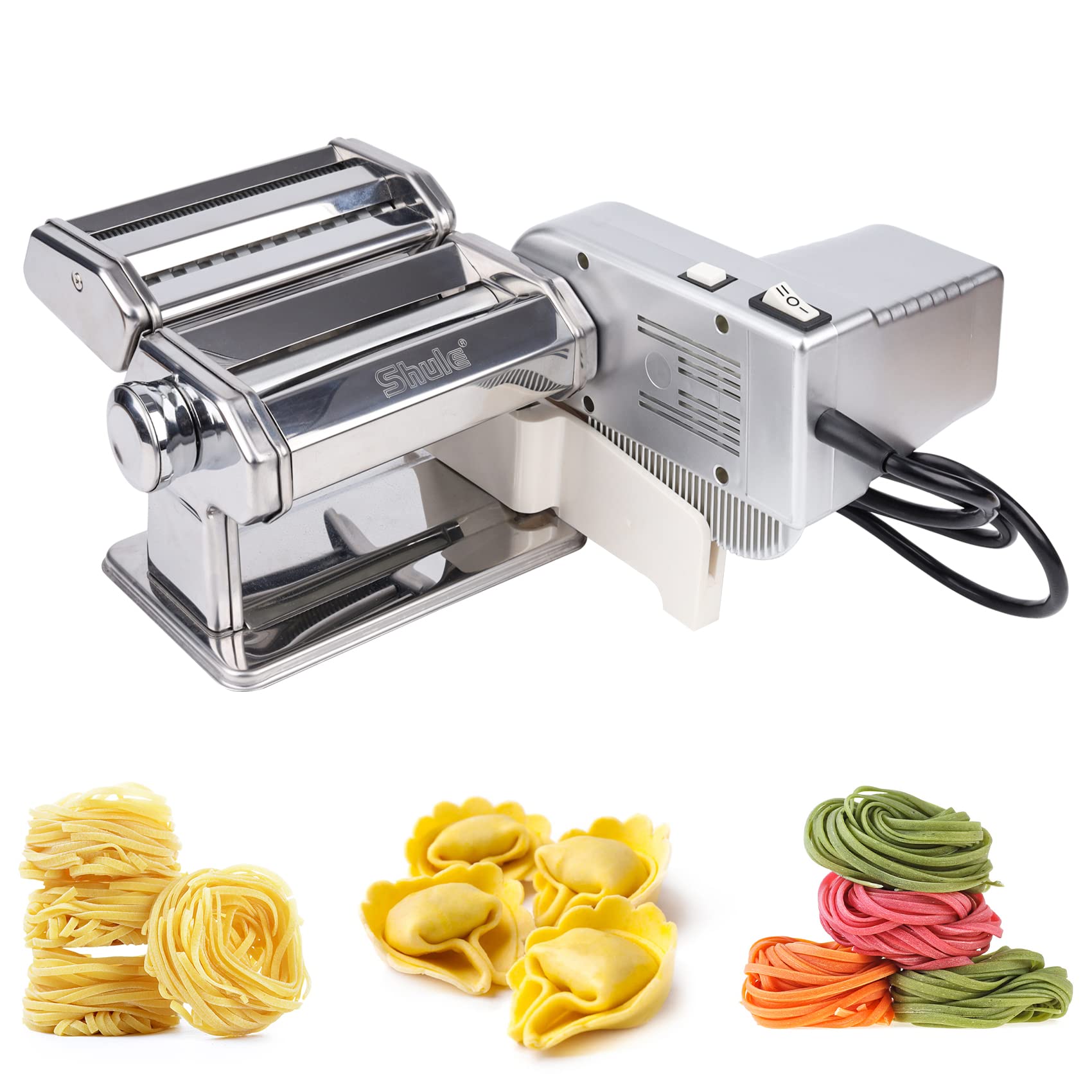 Automatic Electric Pasta Maker Machine with Motor - Hand Crank & Multifunctional Rollers for Homemade Pasta, Ravioli, Lasagna - Perfect for Italian Cooking, Family Dinners & Restaurant Quality Meals