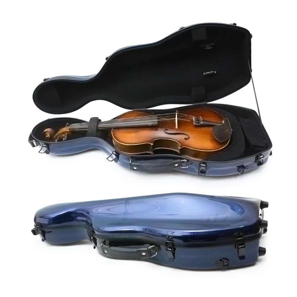 Premium Lightweight Carbon Fiber Viola Case for 16-16.5 Inch Violas - Durable Hard Shell with Adjustable Backstraps, Waterproof & Shockproof (2.68kg, Dark Blue) - Perfect for Travel, Performances & Professional Musicians
