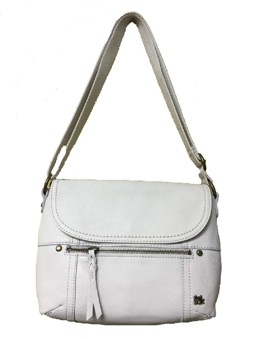 The Sak Katniss Crossbody Messenger Bag in Bone - Stylish Leather Purse for Women, Perfect for Work, Travel & Everyday Use