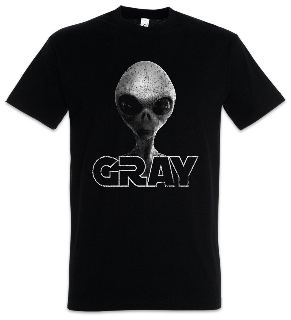 Gray Alien Invader II Men's Graphic T-Shirt - Sci-Fi UFO Tee for Casual Wear & Cosplay