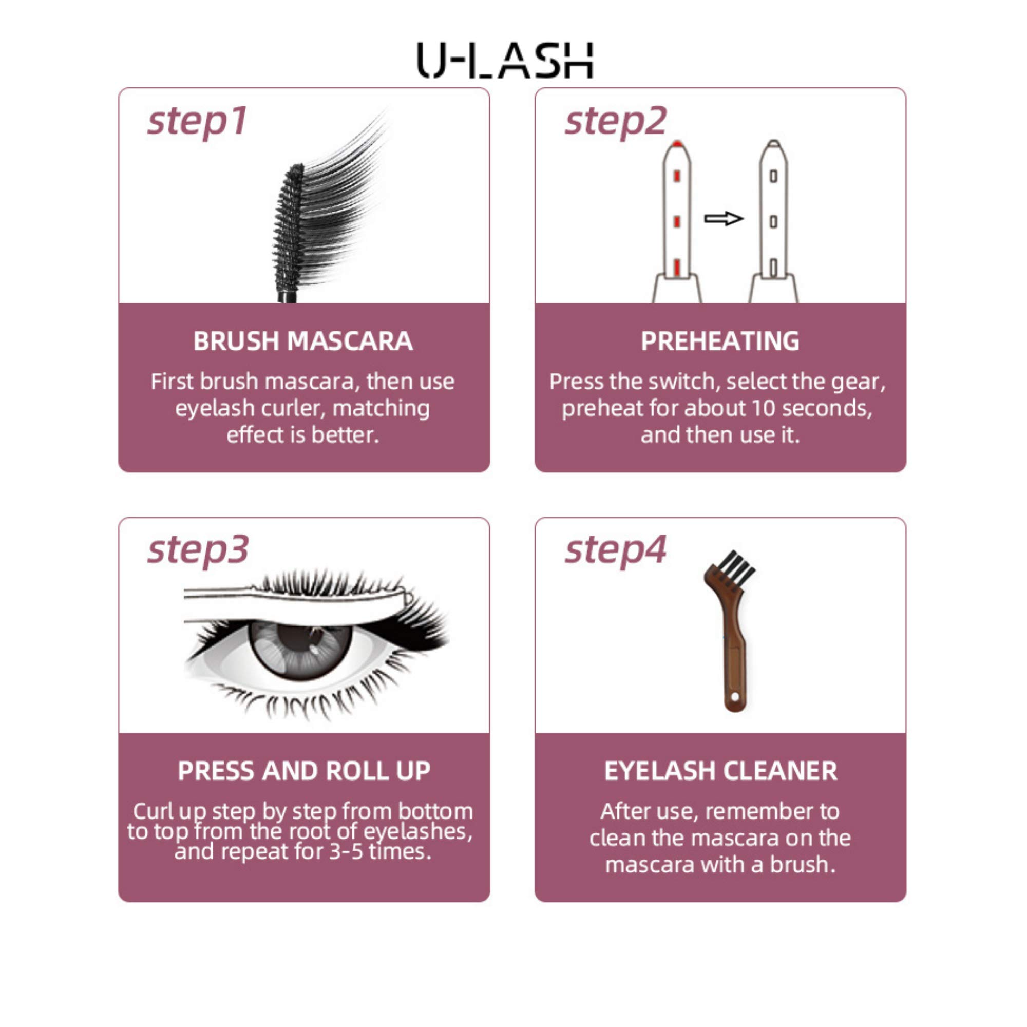 U-LASH Electric Eyelash Curler for Women - USB Rechargeable with LED Display, Fast & Natural Lash Curling, Waterproof Mascara-Friendly - Perfect for Daily Makeup, Parties & Special Occasions (Green)