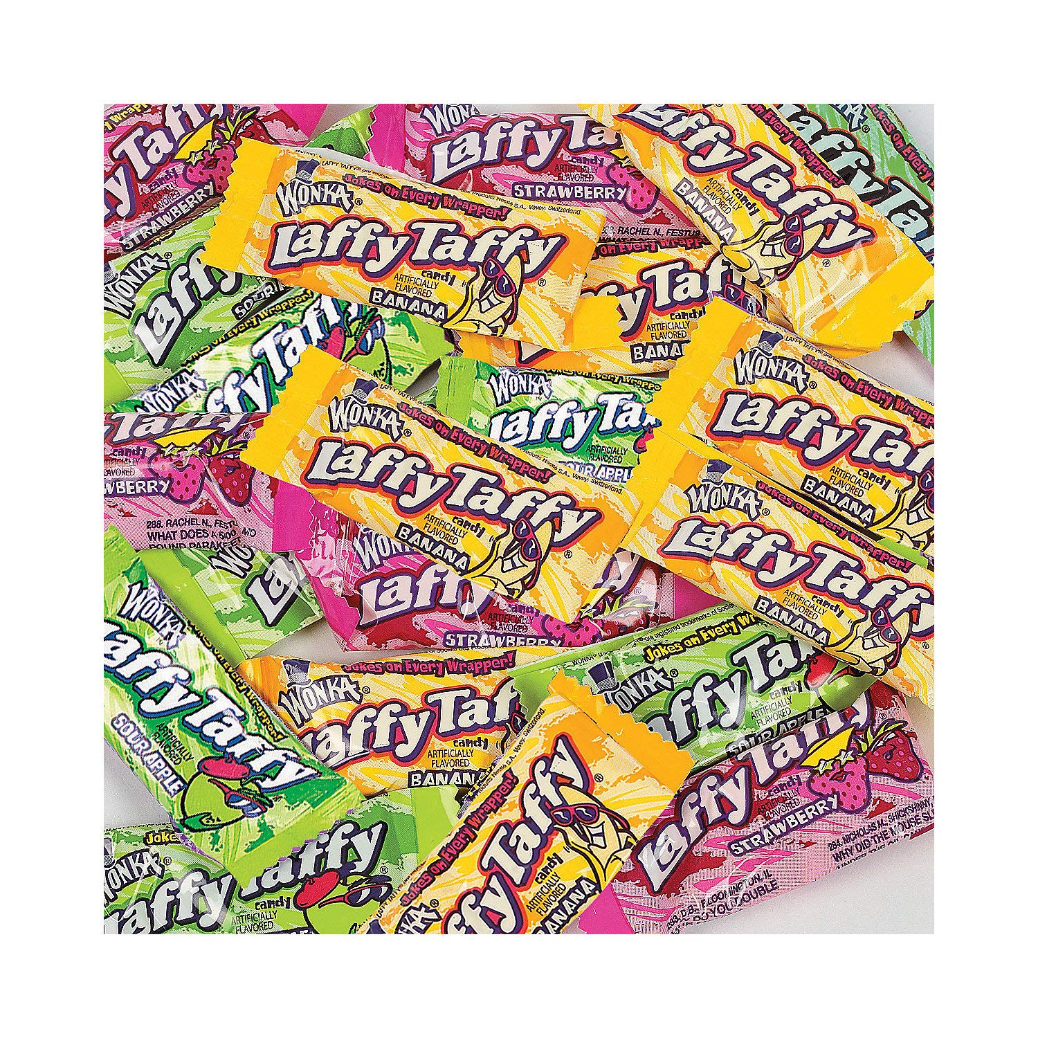 Laffy Taffy Candy Assortment - 1 Pound Bag (48 Count) | Soft & Chewy Fruit Flavored Taffy Candy | Perfect for Halloween, Parties, and Office Treats