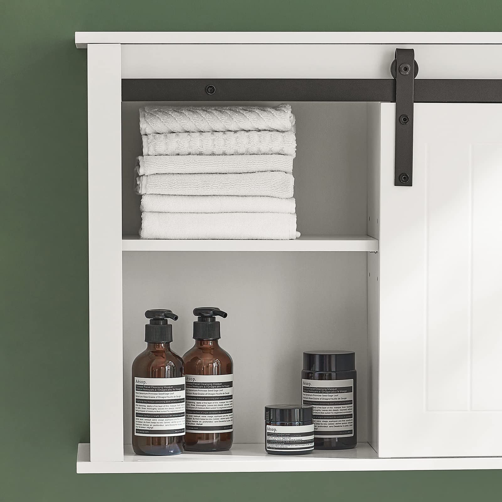 SoBuy BZR71-W Wall Mounted Bathroom Medicine Cabinet with Sliding Door - 26.8