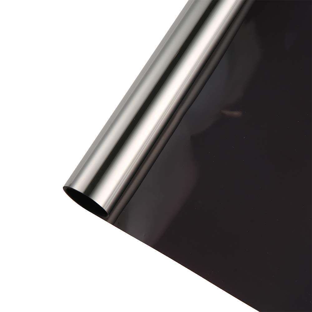 SW One Way Mirror Privacy Window Film - Black Silver Reflective Tint for Heat Control & UV Protection (35.4