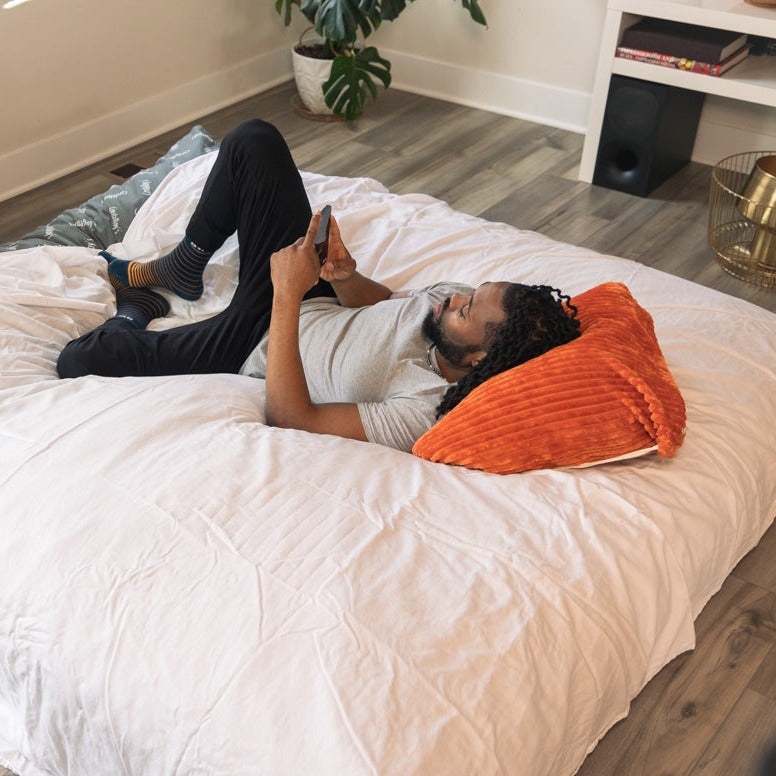 Premium King Size Bean Bag Chair - Ultra Soft Chinchilla Fabric for Ultimate Comfort - Perfect for Living Room, Bedroom, or Game Room Relaxation