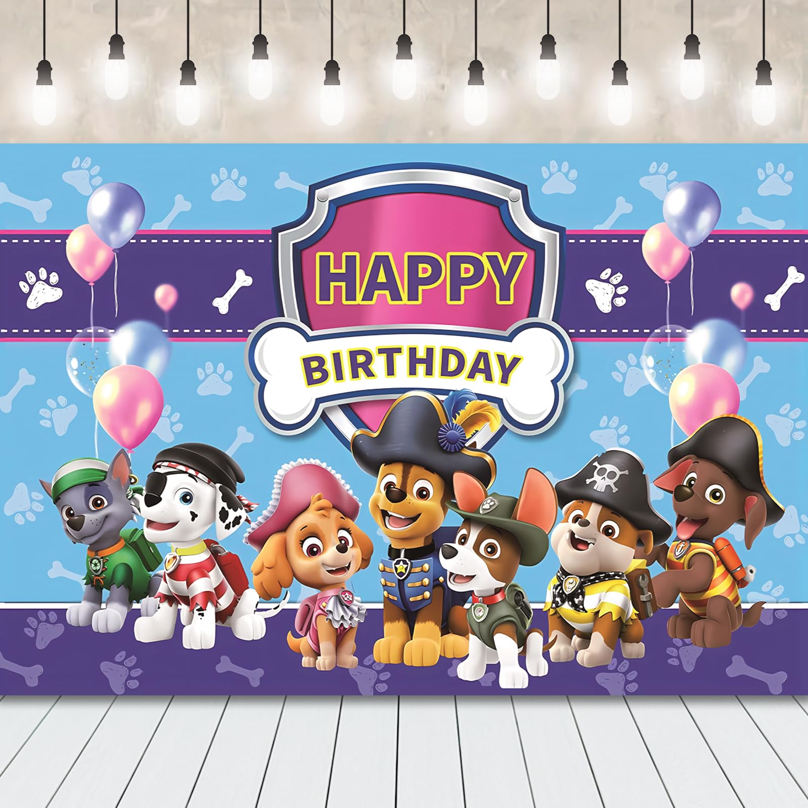 Paw Dog Happy Birthday Backdrop - 5x3FT Photography Background for Kids Birthday Party Decorations | Perfect for Boy & Girl Birthday Celebrations, Photo Shoots, and Party Supplies