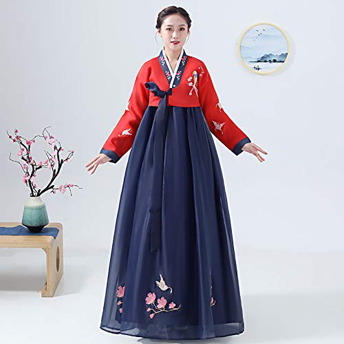 Korean Traditional Hanbok Dress for Women - Elegant Floral Embroidered Costume for Festivals, Weddings & Cultural Events