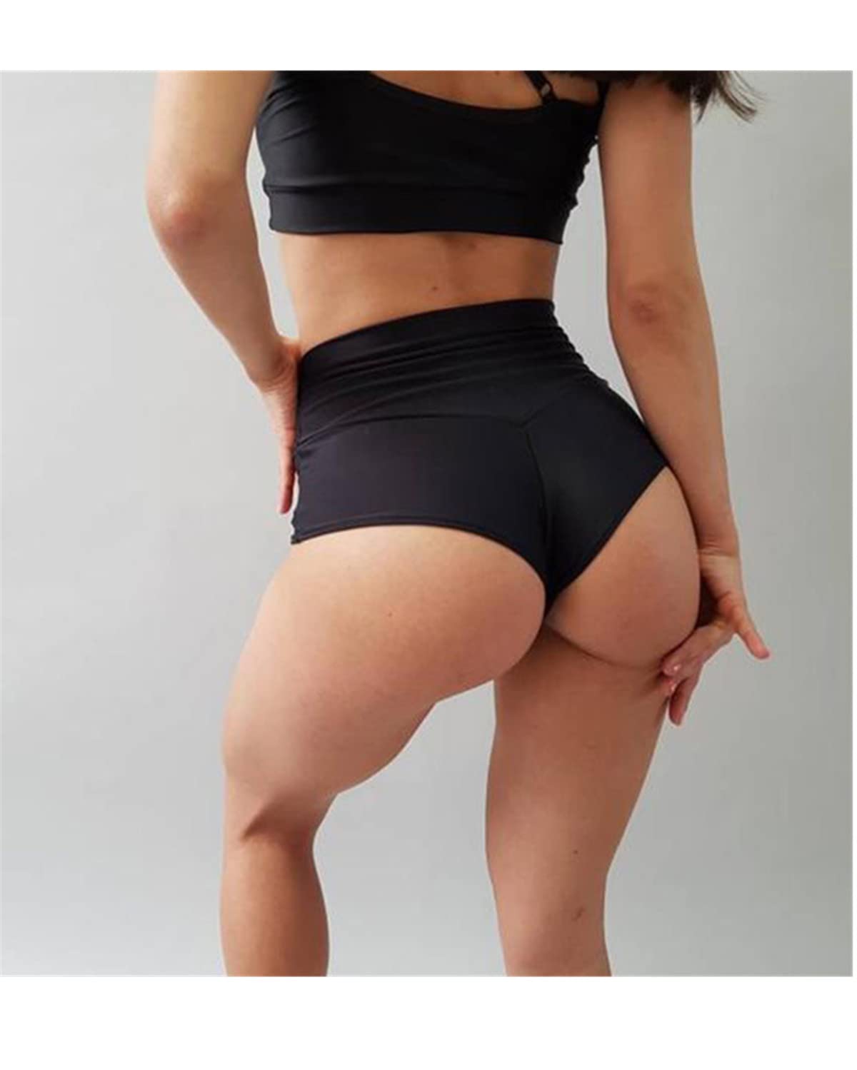 Women's High Waist Yoga Shorts - Booty Lifting Workout & Gym Dance Hot Pants for Yoga, Fitness, Running & Lounge Wear