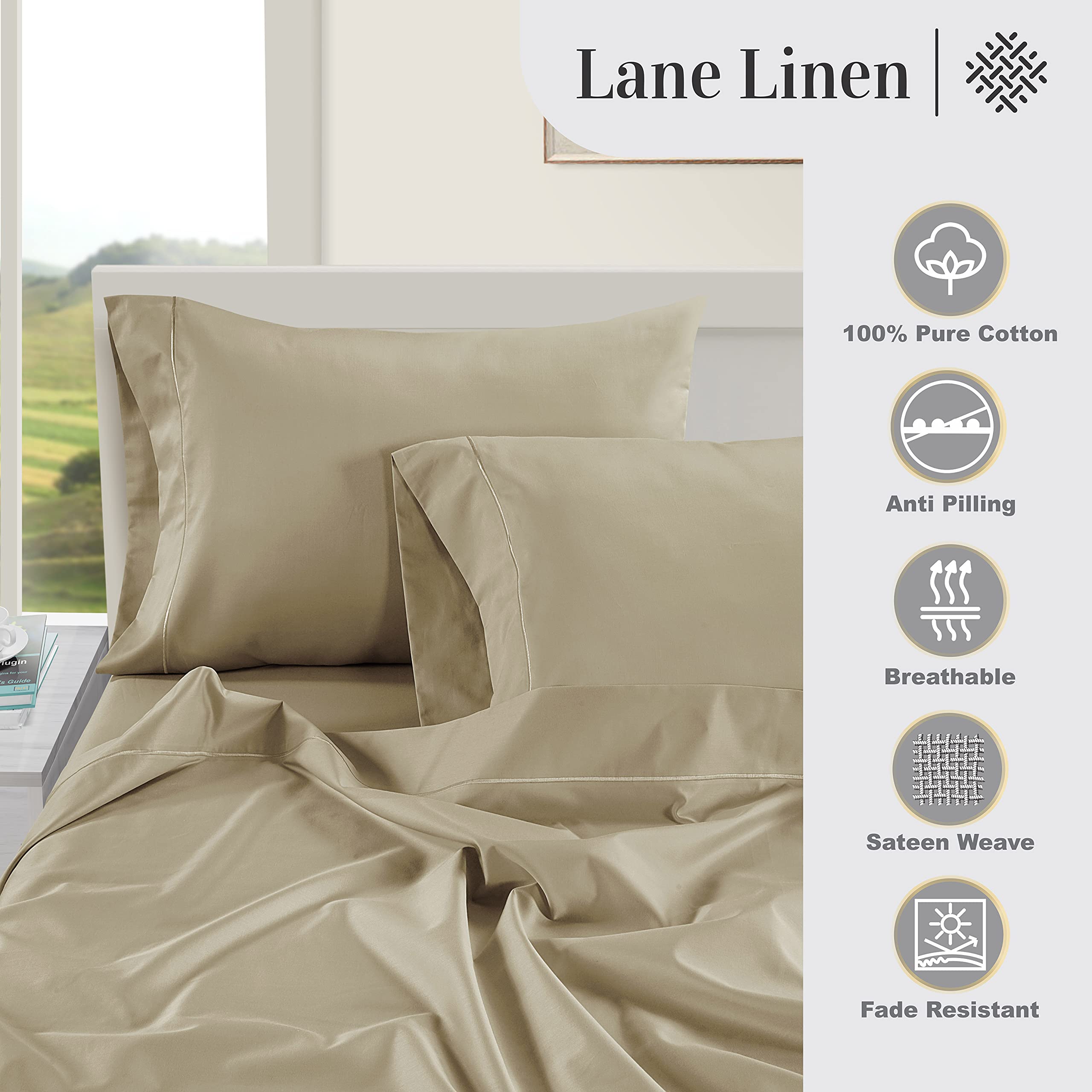 1000 TC 100% Egyptian Cotton Bed Sheets Full Size - 16 Inch Deep Pocket Cooling Bedding Set - Breathable, Fade & Pill Resistant - Perfect for Hot Sleepers & Luxury Bedrooms