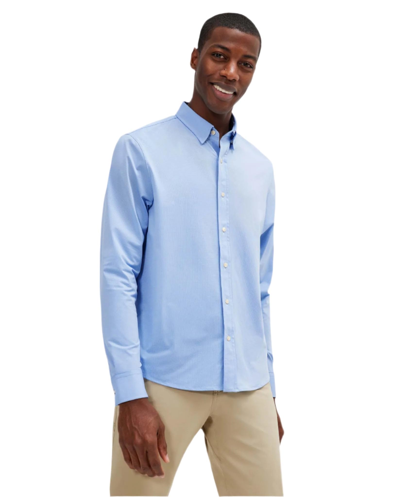 Rhone Men's Commuter Performance Dress Shirt - Wrinkle Resistant, Machine Washable Classic Fit for Office & Business Travel