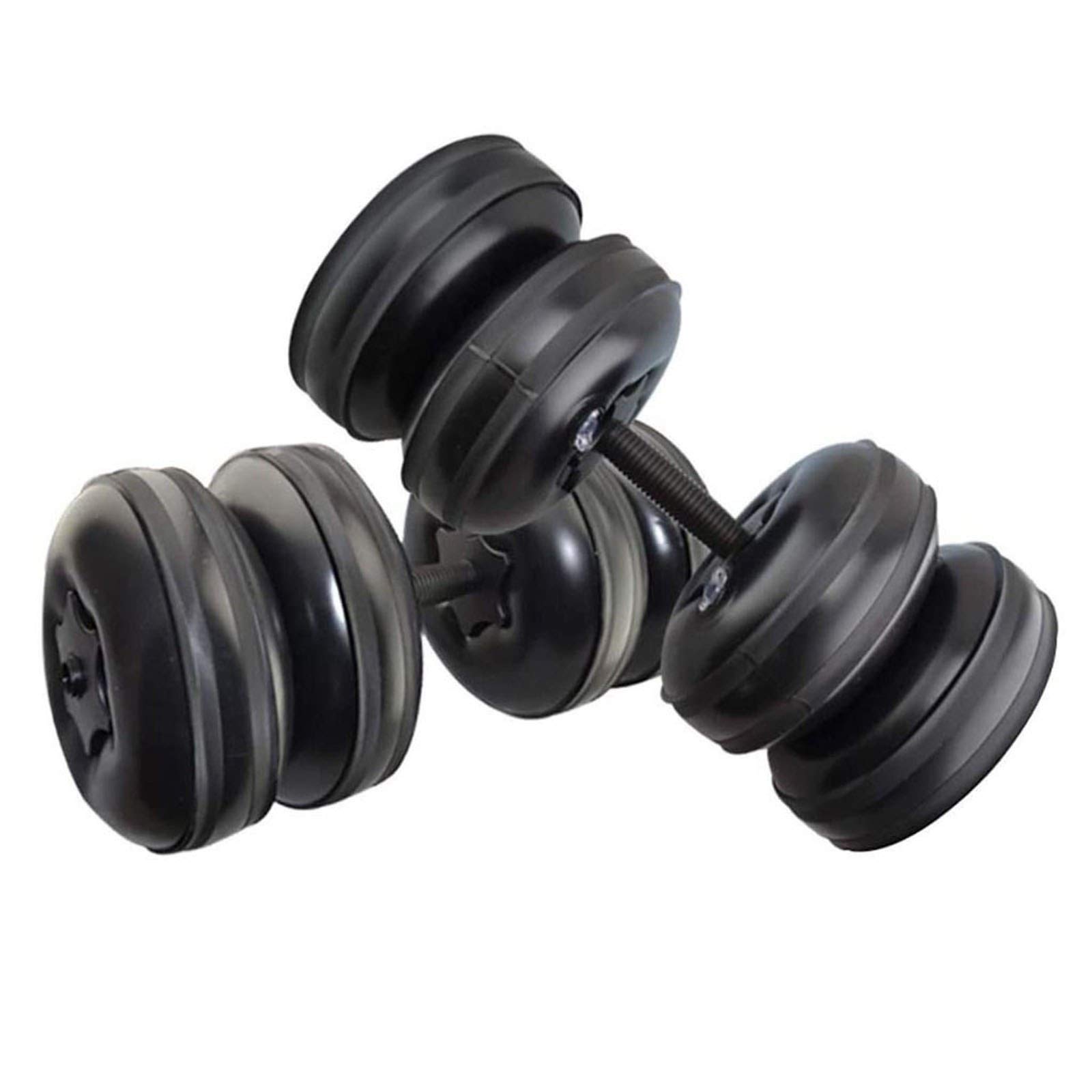 WDWL Adjustable Water-Filled Dumbbells Set - Pair of Flexible Weight Dumbbells for Home Gym, Strength Training & Bodybuilding - Black/Blue - Perfect for Indoor Workouts, Yoga & Fitness Enthusiasts