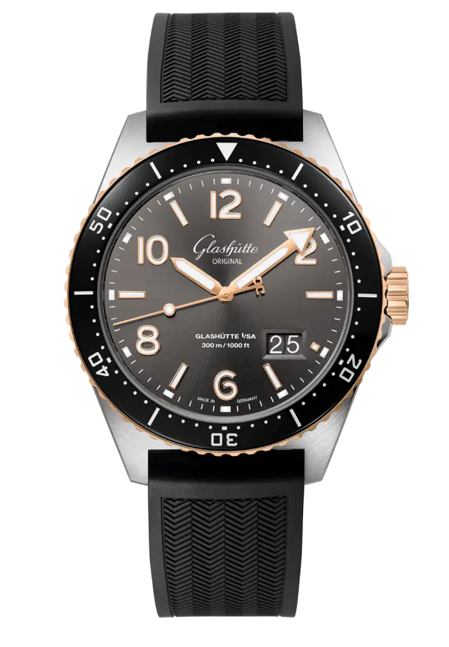 Glashutte Original Spezialist SeaQ Panorama Date Men's Luxury Dive Watch - Stainless Steel & 18K Red Gold - Waterproof Chronometer for Professional Divers & Watch Collectors | Perfect for Deep Sea Diving, Yachting & Formal Occasions