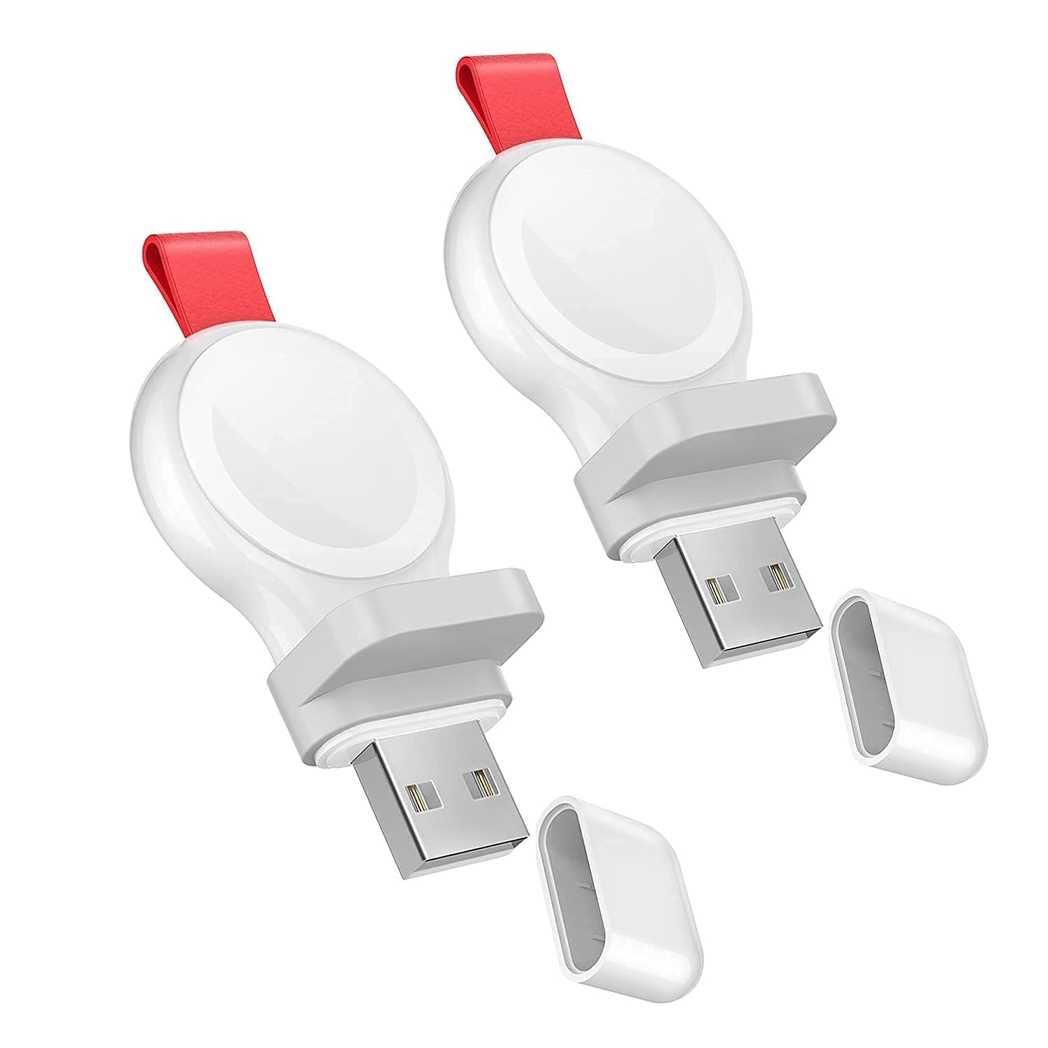 2-Pack White & 1-Pack Black Apple Watch Magnetic Charger - Fast USB Charging for Apple Watch Series 7/6/5/4/3/2/1/SE, Nike+ (38mm/40mm/41mm/42mm/44mm/45mm) - Portable Cordless Charger for Travel, Work & Home Use