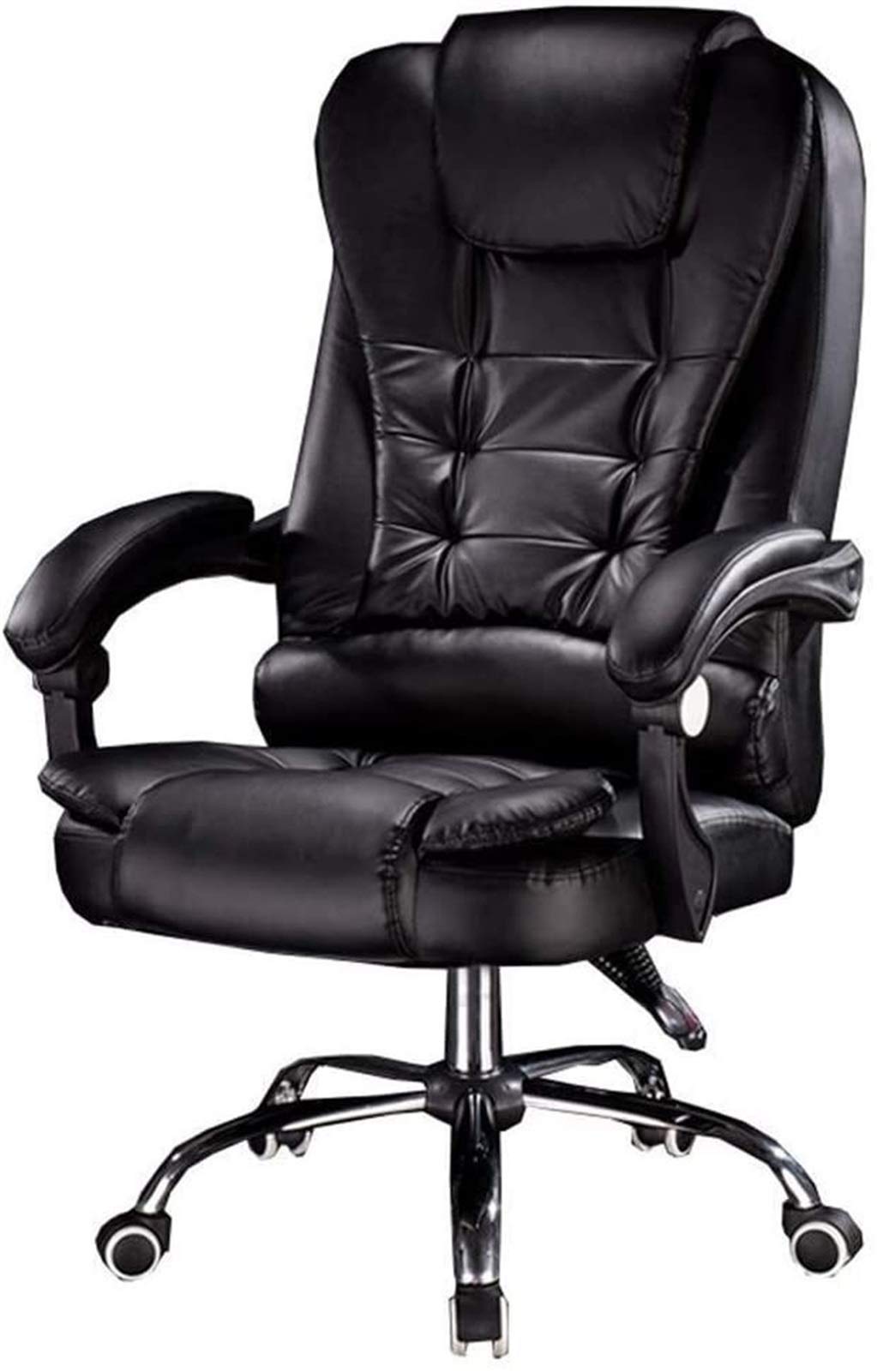 Ergonomic PU Leather Office Chair with Adjustable Height, High Back & Tilt Function - 70cm Wide Seat with Lumbar Massage for Home Office, Gaming & Workspace Comfort