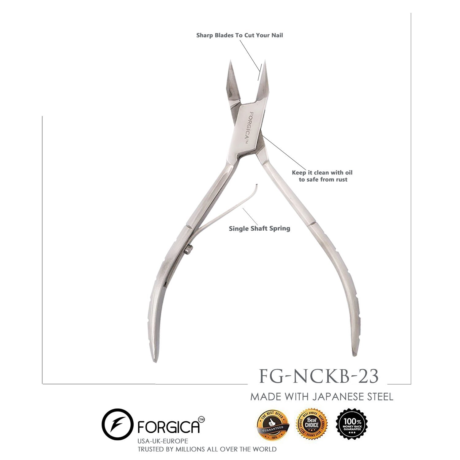 Premium Stainless Steel Toe Nail Clippers - Professional Pedicure Tool for Men & Women - Durable Grooming Kit for Home, Travel & Salon Use
