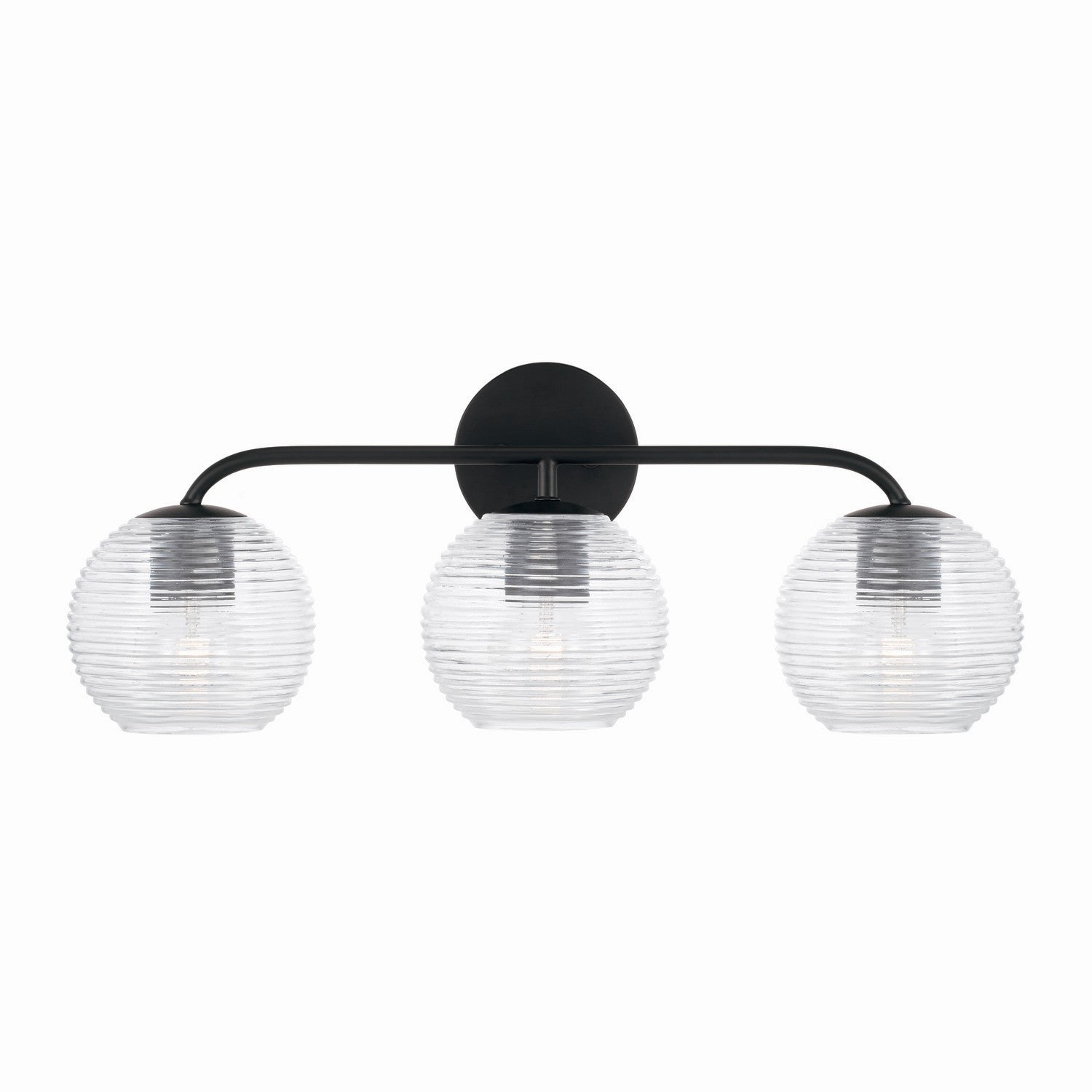 Capital Lighting Three Light Vanity - Modern Bathroom Light Fixture with Clear Glass Shades, Brushed Nickel Finish - Perfect for Bathroom, Powder Room & Dressing Area Makeup Mirror Lighting
