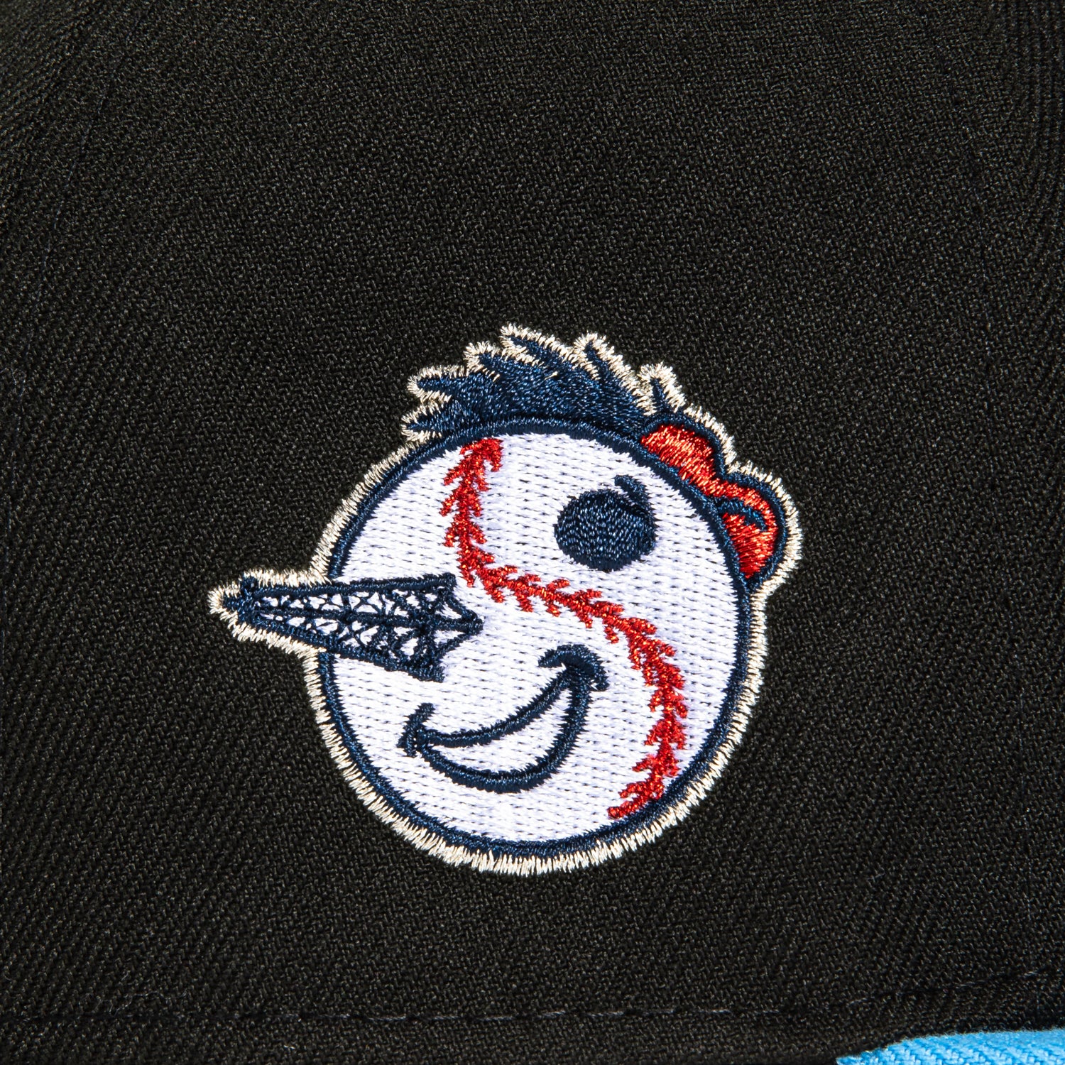 New Era 59Fifty MLB Baseball Cap - Tulsa Drillers Oilers Logo Patch Script Snapback Hat in Black & Light Blue | Adjustable Fit for Men & Women | Perfect for Baseball Games, Streetwear & Casual Outfits